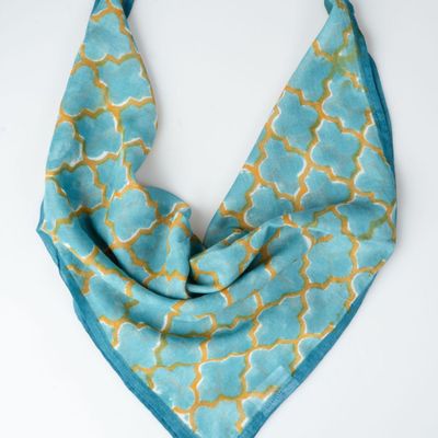 Sarongs - Blue & Gold Bandana - KORES ACCESSORIES