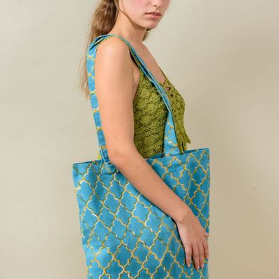 Sacs et cabas - Blue & Gold Tote Bag - KORES ACCESSORIES