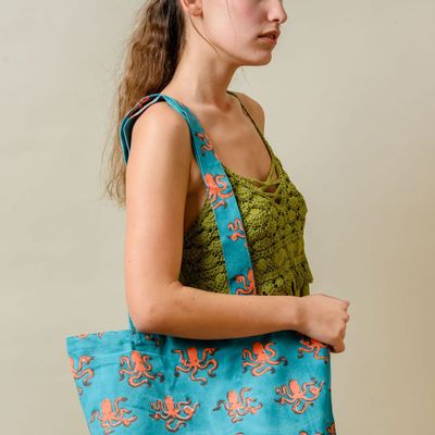 Bags and totes - Blue Octopus Tote Bag - KORES ACCESSORIES