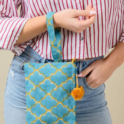 Sacs et cabas - Blue & Gold Pouch Bag - KORES ACCESSORIES