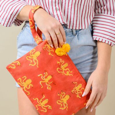 Bags and totes - Red Octopus Wristlet Bag - KORES ACCESSORIES