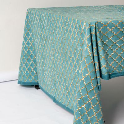 Homewear - Blue & Gold Tablecloth - KORES ACCESSORIES