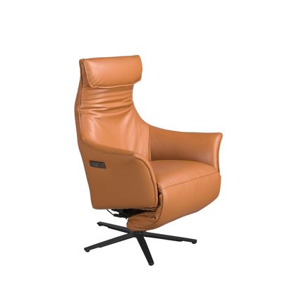 Lounge chairs - Brown leather swivel armchair - ANGEL CERDÁ