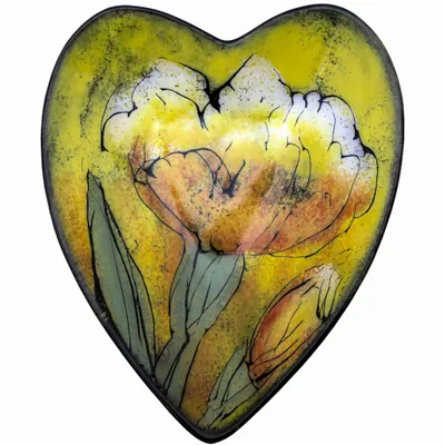 Formal plates - Huvila Studio Heart Bowl Yellow 18x22 cm - PENTIK