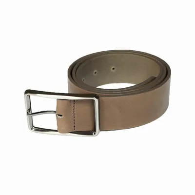 Leather goods - OTELLO taupe leather belt - MONSIEUR CHARLI