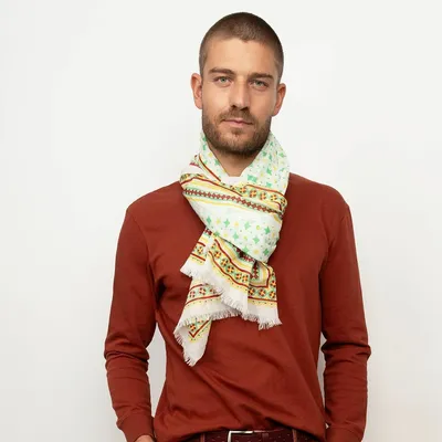 Scarves - FERDINAND cream cotton scarf - MONSIEUR CHARLI