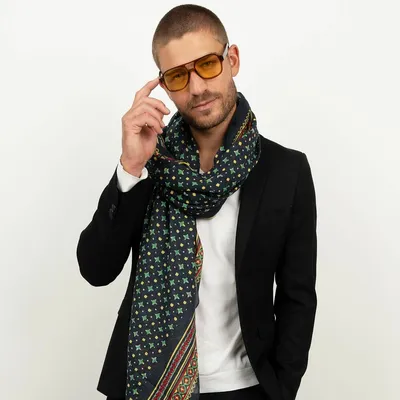 Scarves - FERDINAND black cotton scarf - MONSIEUR CHARLI