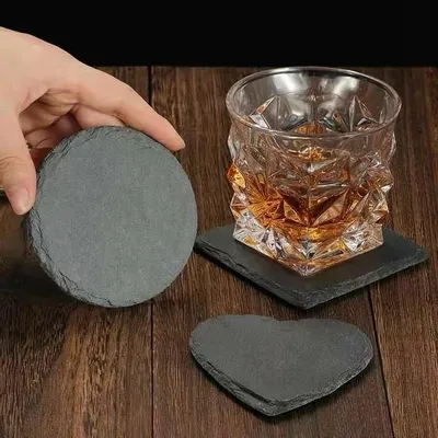 Table mat - Slate coasters - heart, square or round - SOSTRAW & SMARTTHINGS