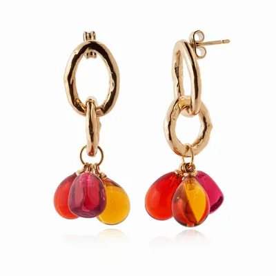 Jewelry - 18k gold-plated earrings and artisan Murano glass - CHAMA NAVARRO