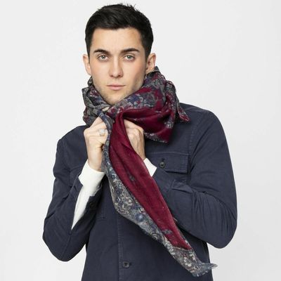 Scarves - GASTON blue wool scarf - MONSIEUR CHARLI