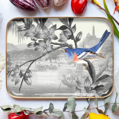 Decorative objects - Reveries enamelled tray - PARADISIO IMAGINARIUM