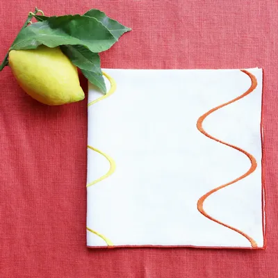 Table linen - Serviette en lin | ONDA Orange - GIARDINO SEGRETO