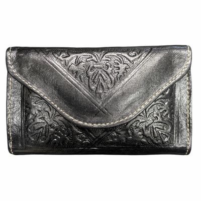 Petite maroquinerie - Petit porte-monnaie en cuir gaufré à trois volets - BERBER LEATHER