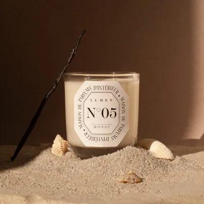 Candles - Refillable Scented Candle 180g N°05 - Tropical Monoï - LUMEN • MAISON DE PARFUMS D'INTÉRIEUR