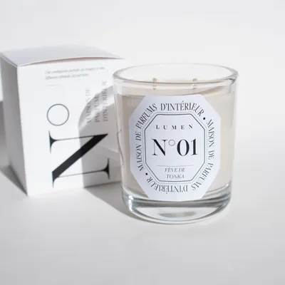 Candles - N°01 - Tonka Bean • Scented Candle 180g - LUMEN • MAISON DE PARFUMS D'INTÉRIEUR