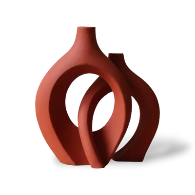 Vases - The Ksar Entwined Vase Duo - Terracotta - MAISON MARMOL