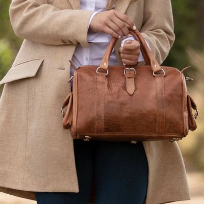 Bags and totes - Women's leather bowling bag - BERBER LEATHER