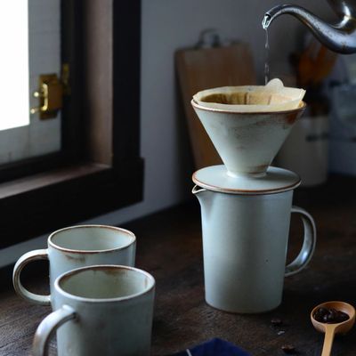 Mugs - Coffee dripper / pitcher / mug  -  Buna - MARUMITSU POTERIE