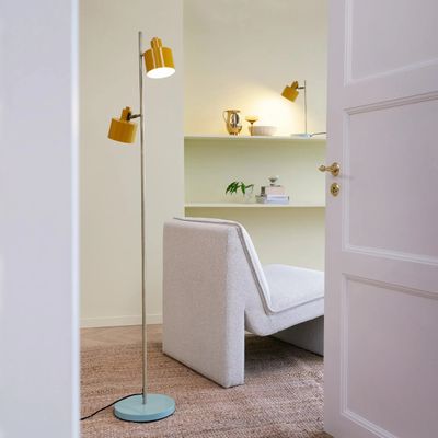 Floor lamps - Ocean curry/ brass/ turquoise floor lamp - DYBERG LARSEN