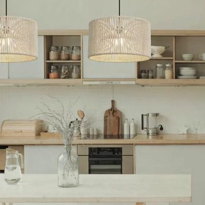 Hanging lights - ACAPULCO cotton-cord pendant lamp 44cm diameter - LUXCAMBRA