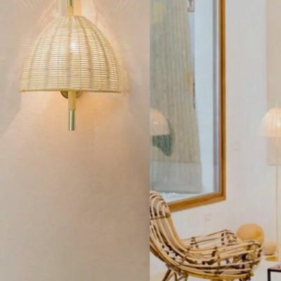Wall lamps - AMA wall lamp in natural wicker - LUXCAMBRA