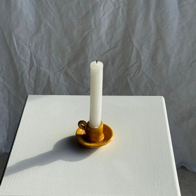 Candlesticks and candle holders - Mini yellow candle holder Pottery Massucco Aubagne - OFFICE OBJETS