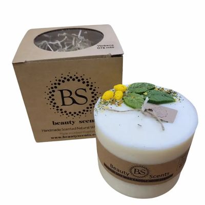 Candles - Large Candles With Lemon, box of 6, Lemon Grass - BEAUTY SCENTS CANDLES