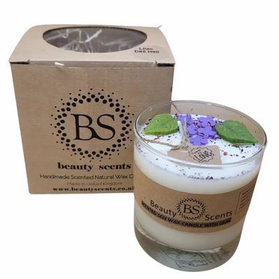 Candles - Large Glass Candles With Lilac, box of 6, Lily of the Valley - BEAUTY SCENTS CANDLES