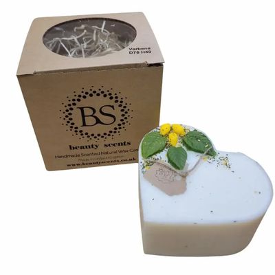 Candles - Large Heart Candles With Lemon, box of 6, Verbena - BEAUTY SCENTS CANDLES
