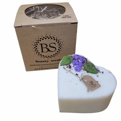 Bougies - Grandes bougies en forme de cœur avec lilas, boîte de 6, muguet - BEAUTY SCENTS CANDLES