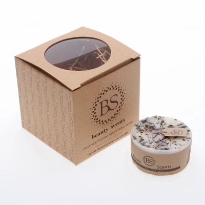 Candles - Small Scented Soy Candle With Wild Flowers box of 6, Mango - BEAUTY SCENTS CANDLES