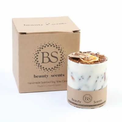 Bougies - Bougie parfumée au soja moyenne avec cannelle râpée, boîte de 6, citron vert et cannelle - BEAUTY SCENTS CANDLES