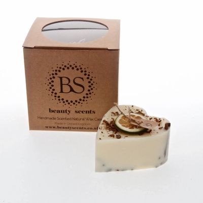 Candles - Large Heart Scented Soy Wax Candle with Wild Flowers box of 6, Lavender - BEAUTY SCENTS CANDLES