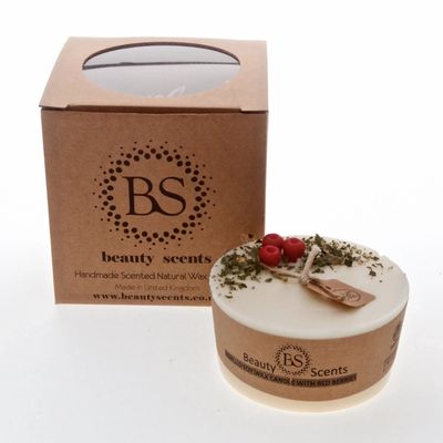 Candles - Medium low Scented Soy Candle With Red Berries box of 6, Strawberry - BEAUTY SCENTS CANDLES