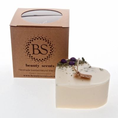 Bougies - Grande bougie parfumée au soja en forme de cœur avec myrtilles, boîte de 6, raisins muscat - BEAUTY SCENTS CANDLES