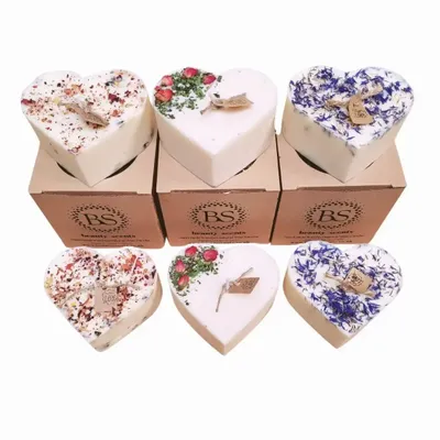 Candles - Large Heart Candle sample set - BEAUTY SCENTS CANDLES