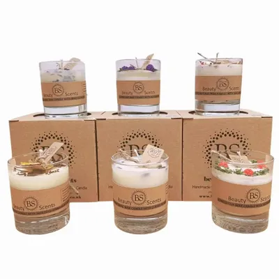 Candles - Small Candles in Glass Jar sample set - BEAUTY SCENTS CANDLES