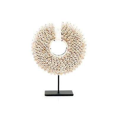 Decorative objects - The Papua Shell Disc on Stand - White - S - BAZAR BIZAR LIVING