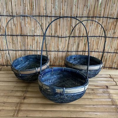 Objets de décoration - CORBEILLE INDIGO ROTIN ANSE - BAAN