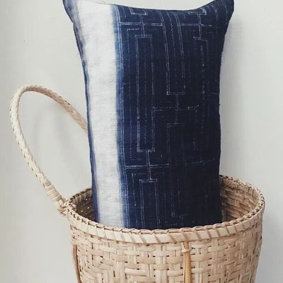 Coussins textile - Coussin batik indigo N°2 - BAAN