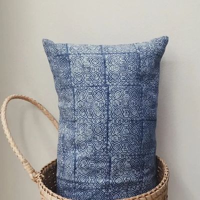 Coussins textile - Coussin batik indigo N°4 - BAAN