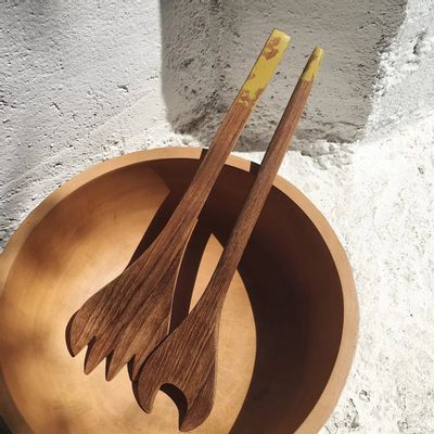 Couverts & ustensiles de cuisine - Couverts à salade peints N°1 - Marine - BAAN