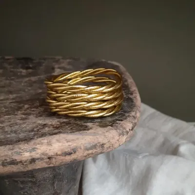 Bijoux - - Bracelet bouddhiste Torsadé or épais - M - BAAN