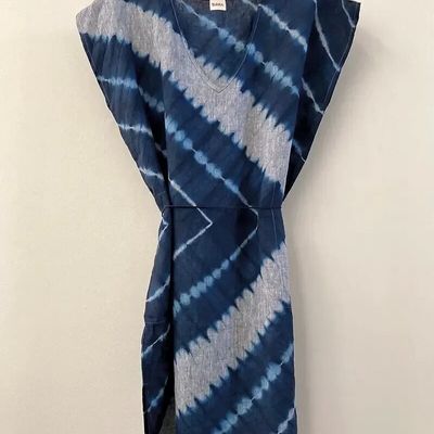 Prêt-à-porter - Robe en lin tie dye - Bleu - BAAN