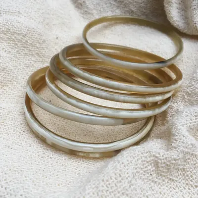 Bijoux - Semainier en corne - Rond Beige - BAAN
