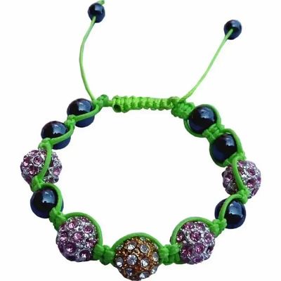 Jewelry - Shamballa 5 pink & yellow stones - ARABESK