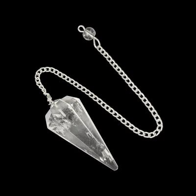 Bijoux - Pendule Cristal de Roche du Brésil Conique 6 faces - ARABESK