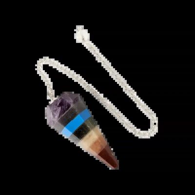 Jewelry - Conical pendulum in 7 chakras 6 faces - ARABESK