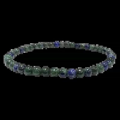 Bracelets - Azurite and Malachite 4mm pearls Bracelet - ARABESK