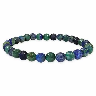 Bracelets - Azurite and Malachite 6mm pearls bracelace - ARABESK
